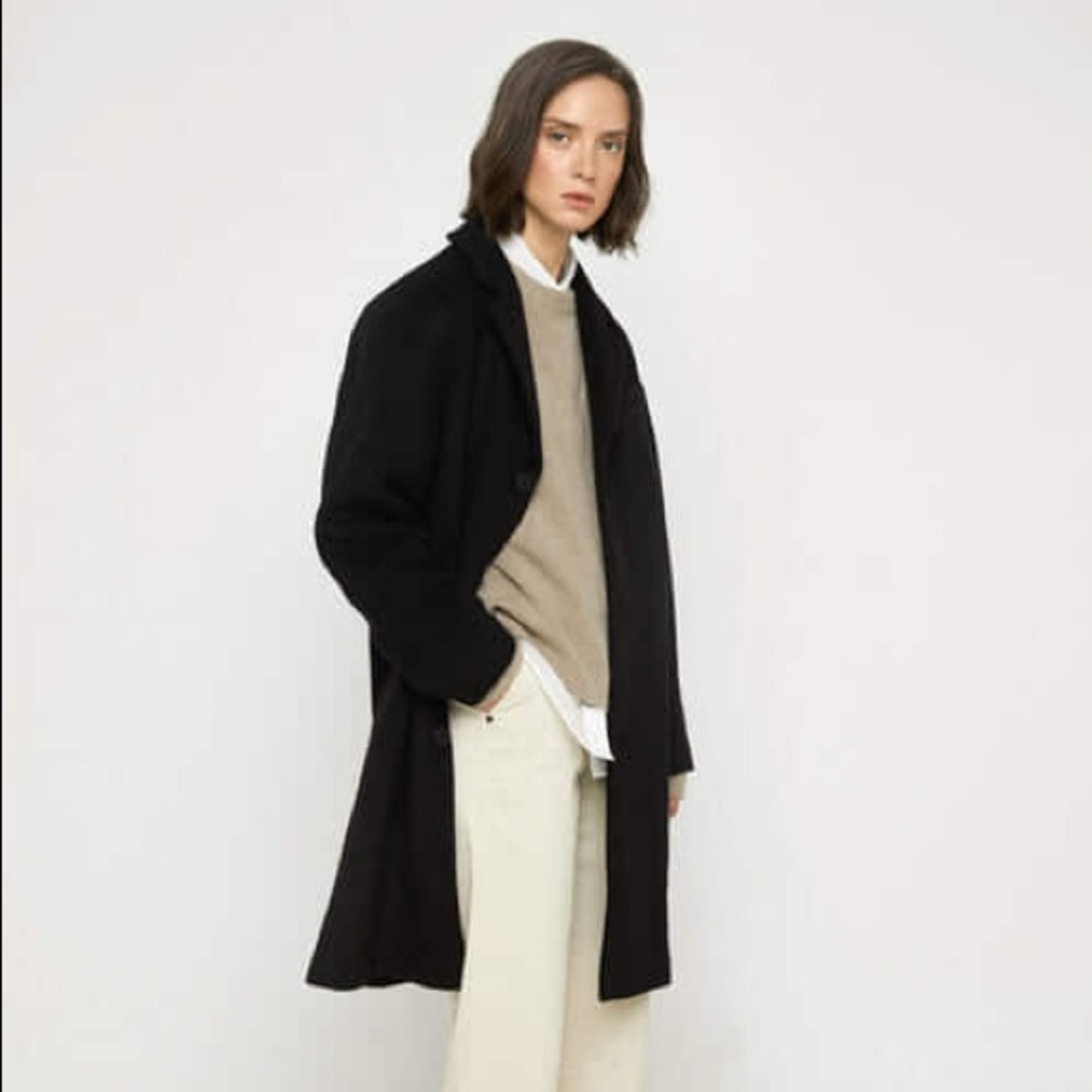 OAK + FORT Unisex Wool-blend Coat in Black